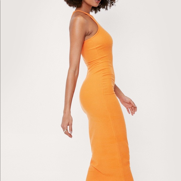 Nasty Gal Orange Halter Maxi Dress - Picture 2 of 10
